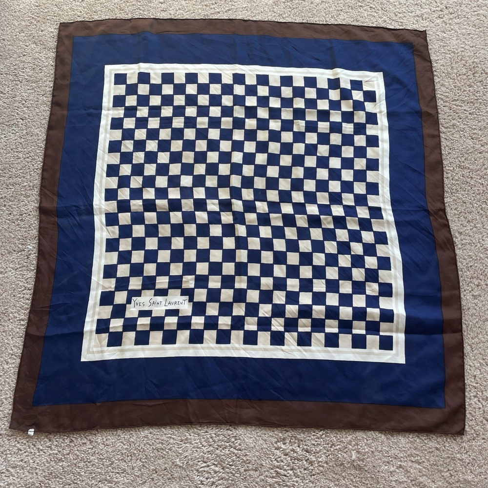 I have (2) vintage YSL silk scarves and one large cotton Fendi scarf